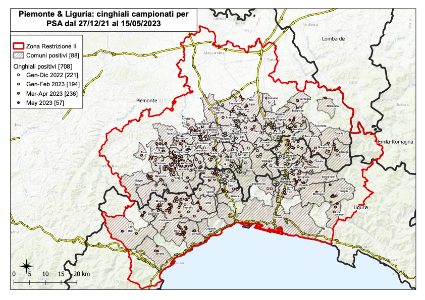La mappa aggiornata dei casi rilevati tra Piemonte e Liguria