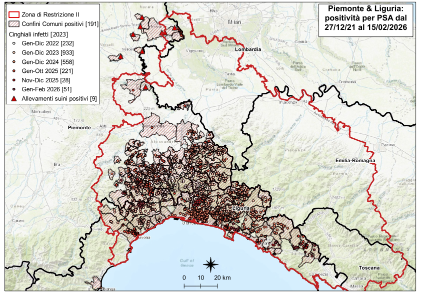 Immagine I CONTROLLI PER LA PSA – IN LIGURIA SETTE NUOVI POSITIVI TRA I CINGHIALI, DUE IN PIEMONTE 
