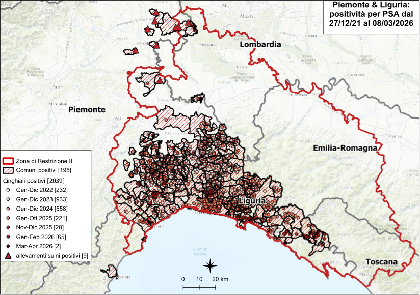 Immagine I CONTROLLI PER LA PSA – IN LIGURIA QUATTRO NUOVI POSITIVI TRA I CINGHIALI, NESSUNO IN PIEMONTE 