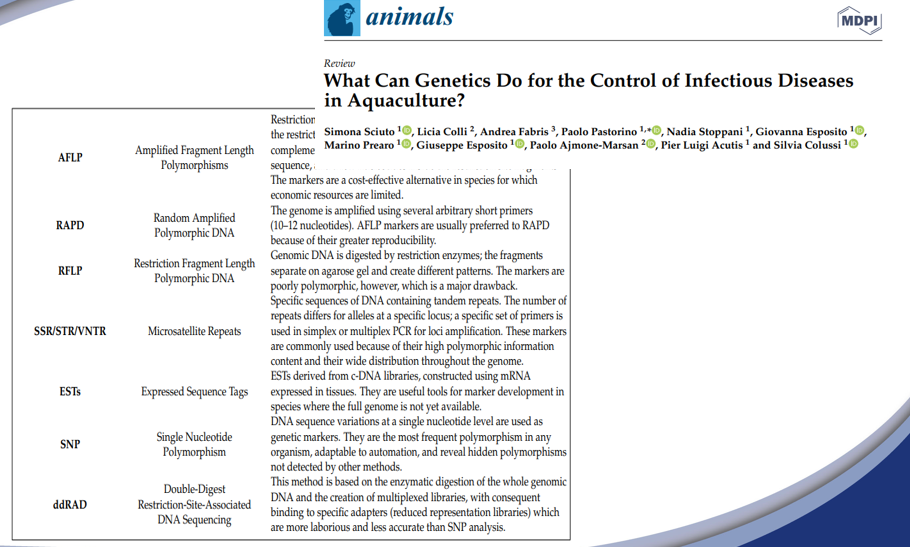 img What Can Genetics Do for the Control of Infectious Diseases in Aquaculture? 